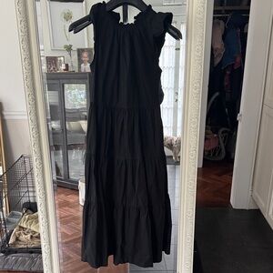 J. Crew Black Tiered Maxi Dress
